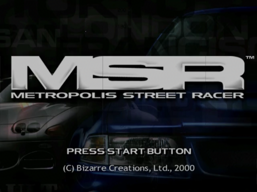 Metropolis Street Racer title screen for Sega Dreamcast